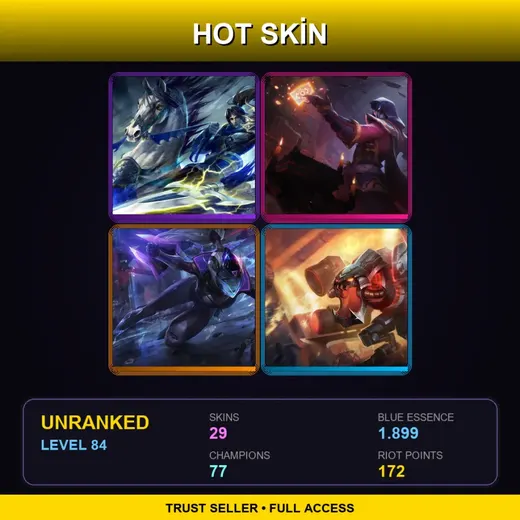 ME | Blood Moon Twisted Fate | PROJECT: Vayne | Warring Kingdoms Xin Zhao | Battlecast Prime Cho'Gath | 29 Skin | 77 Champ | Lv84