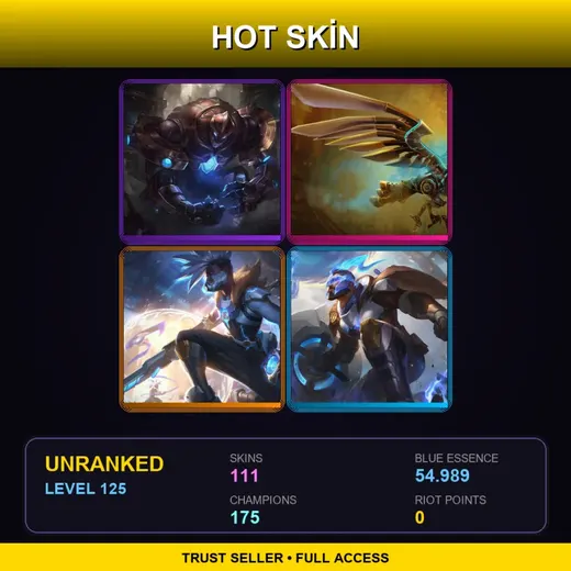 VN | Hextech Galio | Hextech Anivia | Pulsefire Ekko | Pulsefire Pantheon | 111 Skin | 175 Champ | Lv125