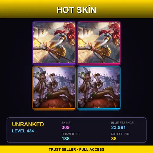 SG | Prestige Nightbringer Lee Sin (2022) | Prestige Battle Academia Lux (2022) | 309 Skin | 138 Champ | Lv434