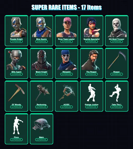 [PS4/PS5/XBOX/PC] | Royale Knight | Blue Squire | Rose Team Leader | 90 skin | Lv1364