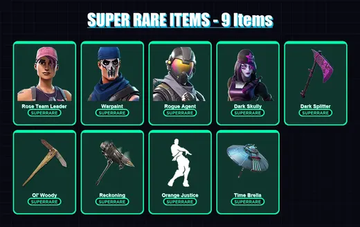 [PC/PSN] | Rose Team Leader | Warpaint | Rogue Agent | Dark Skully | Red Knight | 125 skin | 135 pickaxe | 112 emote | 128 glider | Lv1944