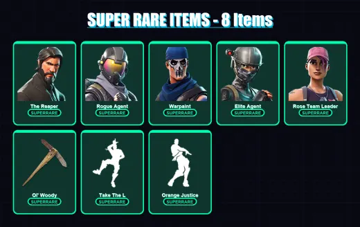 [PC/PSN] | The Reaper | Rogue Agent | Warpaint | Elite Agent | Rose Team Leader | 61 skin | 44 pickaxe | 59 emote | 33 glider | Lv354