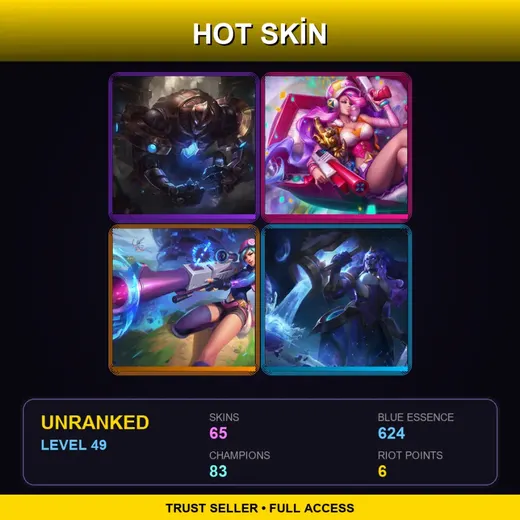EUNE | Hextech Galio | Arcade Miss Fortune | Arcade Caitlyn | Cosmic Invoker Illaoi | 65 Skin | 83 Champ | Lv49