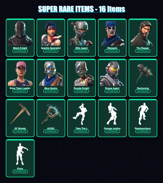 [PC/PSN] | Black Knight | Sparkle Specialist | Elite Agent | Warpaint | The Reaper | 113 skin | 84 pickaxe | 58 emote | 61 glider | Lv503
