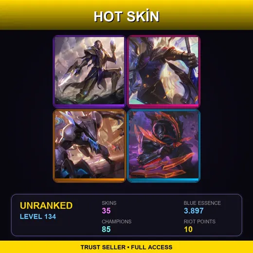 TR | Victorious Lucian | Victorious Aatrox | PROJECT: Warwick | PROJECT: Pyke | 35 Skin | 85 Champ | Lv134