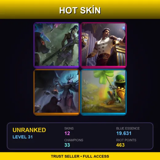 EUW | Arcane Enforcer Caitlyn | Arcane Inventor Jayce | Judgment Kayle | Leprechaun Veigar | 12 Skin | 33 Champ | Lv31