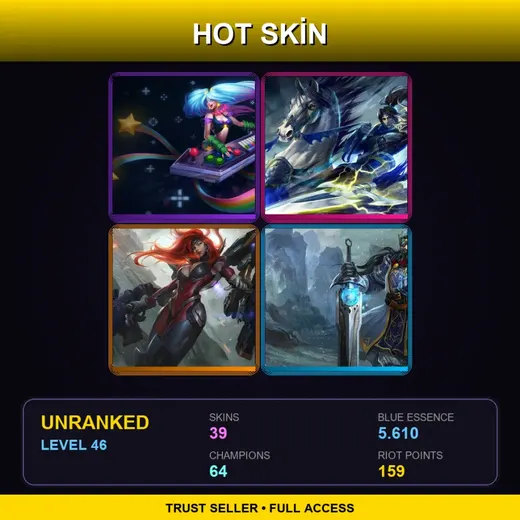 OCE | Arcade Sona | Warring Kingdoms Xin Zhao | Gun Goddess Miss Fortune | King Tryndamere | 39 Skin | 64 Champ | Lv46