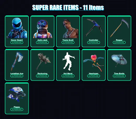 [PC/XBOX/PSN] | Honor Guard | Astro Jack | Travis Scott | Spectra Knight | Mandalorian | 130 skin | 99 pickaxe | 80 emote | 75 glider | Lv855