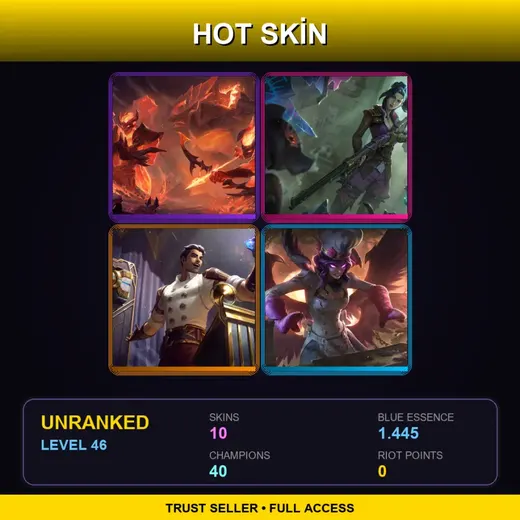 LAN | Infernal Galio | Arcane Enforcer Caitlyn | Arcane Inventor Jayce | Sinful Succulence Morgana | 10 Skin | 40 Champ | Lv46