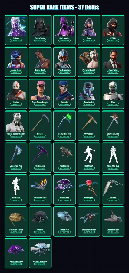 [PC] | Galaxy | Darth Vader | Dark Vertex | Glow | IKONIK | 1134 skin | 1017 pickaxe | 891 emote | 521 glider | Lv6914