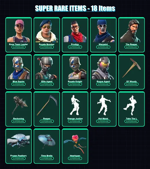 [PC/XBOX/PSN] | Rose Team Leader | Royale Bomber | Prodigy | Warpaint | The Reaper | 220 skin | 204 pickaxe | 185 emote | 178 glider | Lv2120