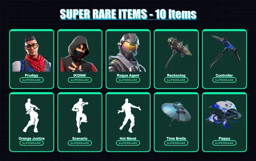 [PS4/PS5/XBOX/PC] | Prodigy | IKONIK | Rogue Agent | Wild Card | Dire | 51 skin | 52 pickaxe | 57 emote | 59 glider | Lv884