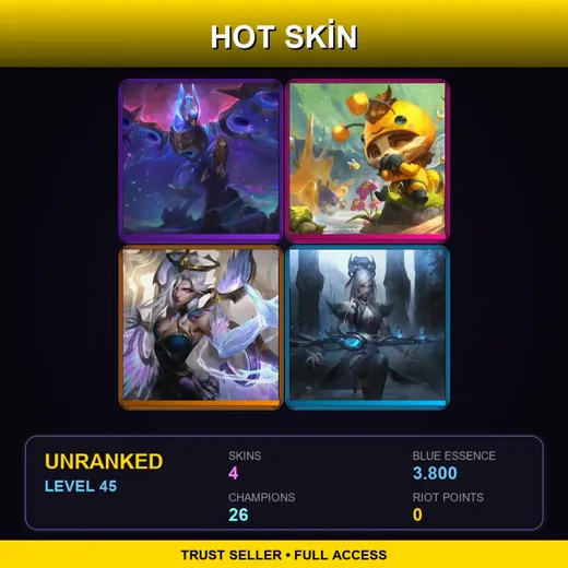 LAN | Cosmic Flight Anivia | Beemo | Dawnbringer Morgana | Snow Moon Caitlyn | 4 Skin | 26 Champ | Lv45 — Beemo