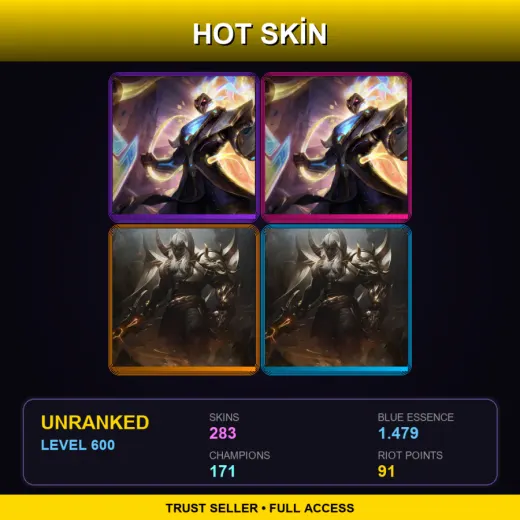 LAN | Prestige Pulsefire Thresh (2022) | Prestige Pulsefire Thresh | Prestige Blood Moon Aatrox (2022) | 283 Skin | 171 Champ | Lv600