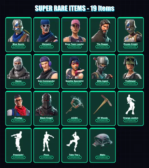 [SWITCH/XBOX/PSN/PC] | Blue Squire | Warpaint | Rose Team Leader | The Reaper | Royale Knight | 70 skin | 89 pickaxe | 62 emote | 71 glider | Lv992
