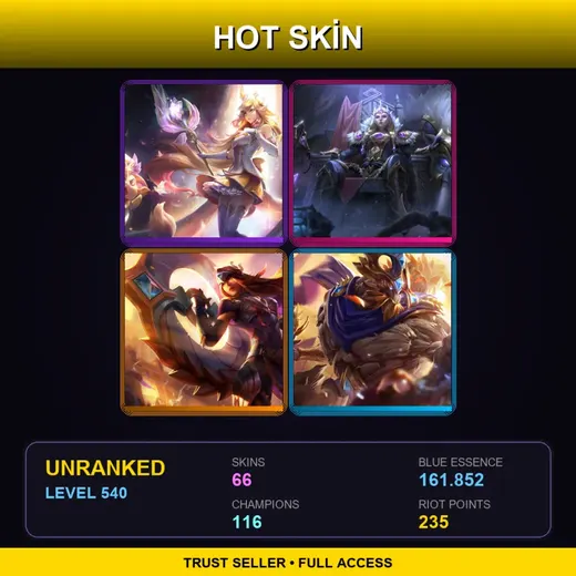 LAN | Prestige Star Guardian Soraka | Victorious Sejuani | Victorious Sivir | Victorious Maokai | 66 Skin | 116 Champ | Lv540