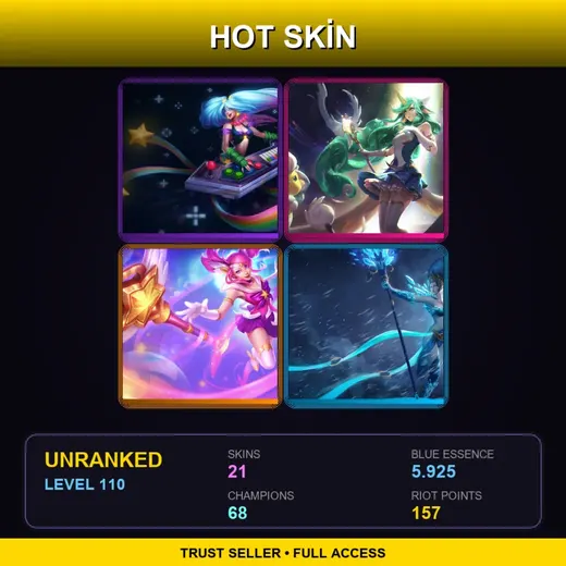 EUW | Arcade Sona | Star Guardian Soraka | Star Guardian Lux | Frost Queen Janna | 21 Skin | 68 Champ | Lv110