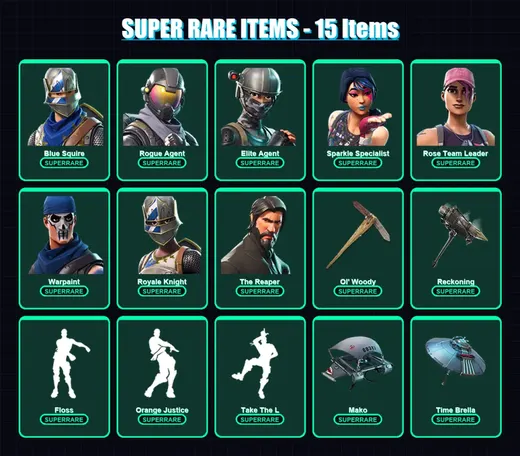 [PC/XBOX] | Blue Squire | Rogue Agent | Elite Agent | Sparkle Specialist | Rose Team Leader | 111 skin | 97 pickaxe | 121 emote | 96 glider | Lv1310