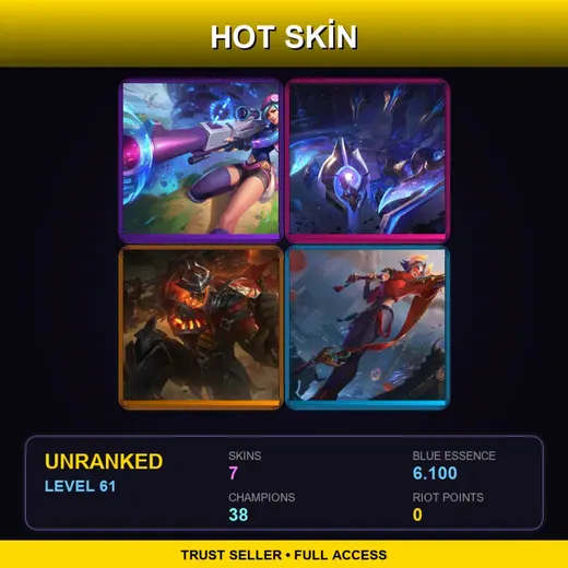 LAN | Arcade Caitlyn | Cosmic Sting Skarner | High Noon Mordekaiser | Lunar Beast Fiora | 7 Skin | 38 Champ | Lv61 — Waterloo Miss Fortune