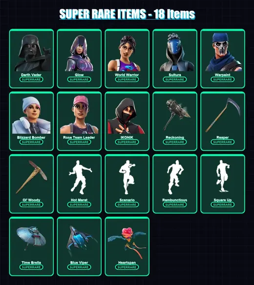 [PS4/PS5/XBOX/PC] | Darth Vader | Glow | World Warrior | Sultura | Warpaint | 226 skin | 231 pickaxe | 258 emote | 192 glider | Lv3671