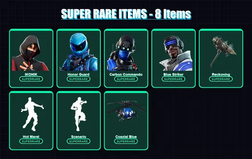 [PC/XBOX] | IKONIK | Honor Guard | Carbon Commando | Blue Striker | The Prisoner | 77 skin | 51 pickaxe | 77 emote | 59 glider | Lv647