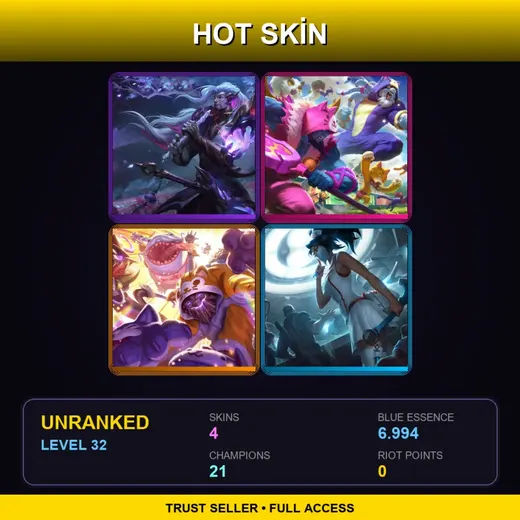 LAS | Dream Dragon Yasuo | Pretty Kitty Rengar | Meowkai | Nurse Akali | 4 Skin | 21 Champ | Lv32