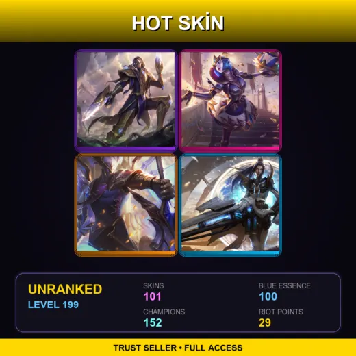 TR | Victorious Lucian | Victorious Orianna | Victorious Aatrox | Pulsefire Caitlyn | 101 Skin | 152 Champ | Lv199