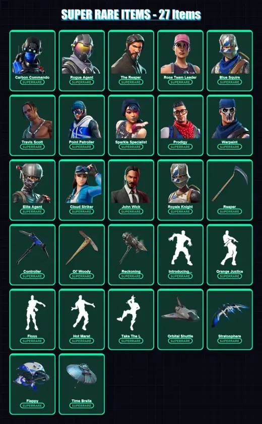 [PS4/PS5/XBOX/PC] | Carbon Commando | Rogue Agent | The Reaper | 201 skin | Lv3253