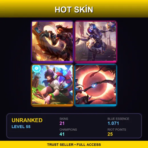 LAS | Victorious Sivir | Victorious Orianna | Arcade Ahri | Cosmic Dusk Xayah | 21 Skin | 41 Champ | Lv55