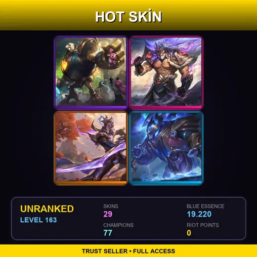 LAS | Victorious Blitzcrank | Victorious Tryndamere | Victorious Master Yi | Cosmic Paladin Nautilus | 29 Skin | 77 Champ | Lv163