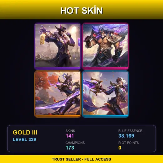 SG | Victorious Twisted Fate | Victorious Tryndamere | Victorious Master Yi | Victorious Fiora | 141 Skin | 173 Champ | Gold III | Lv329