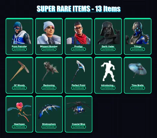 [PC/XBOX/PSN] | Point Patroller | Blizzard Bomber | Prodigy | Darth Vader | Trilogy | 327 skin | 367 pickaxe | 268 emote | 283 glider | Lv4347