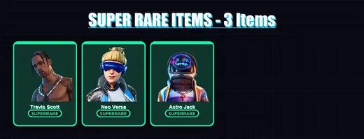 [PC/PSN] | Travis Scott | Neo Versa | Astro Jack | Deadpool | Menace | 63 skin | 72 pickaxe | 99 emote | 60 glider | Lv1209