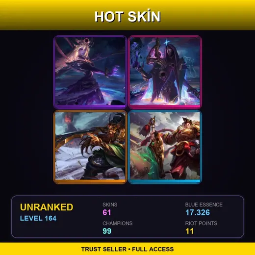 SG | PROJECT: Yi | Star Guardian Ezreal | Dark Cosmic Lux | Star Guardian Quinn | 61 Skin | 99 Champ | Lv164
