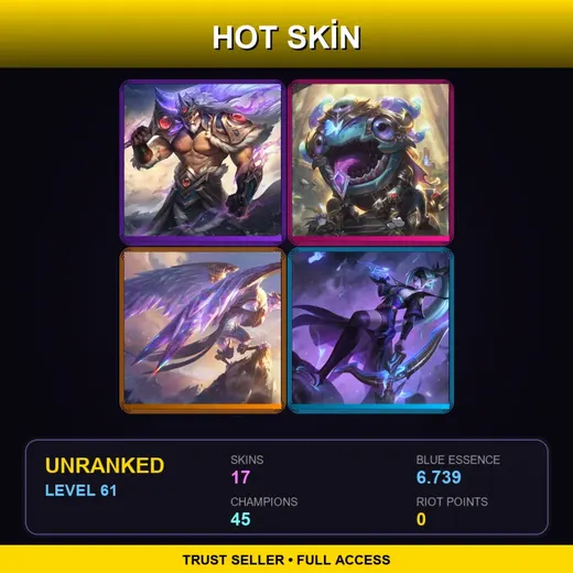 BR | Victorious Tryndamere | Victorious Kog'Maw | Victorious Anivia | Spirit Blossom Vayne | 17 Skin | 45 Champ | Lv61 — Cafe Cuties Sivir