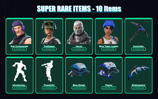[PS4/PS5/XBOX/PC] | Sub Commander | Trailblazer | Havoc | Blue Team Leader | Yulejacket | 8 skin | 13 pickaxe | 11 emote | 15 glider | Lv220