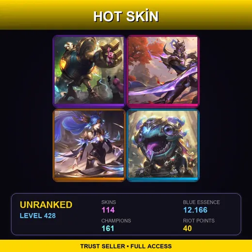 LAN | Victorious Blitzcrank | Victorious Master Yi | Victorious Sona | Victorious Kog'Maw | 114 Skin | 161 Champ | Lv428