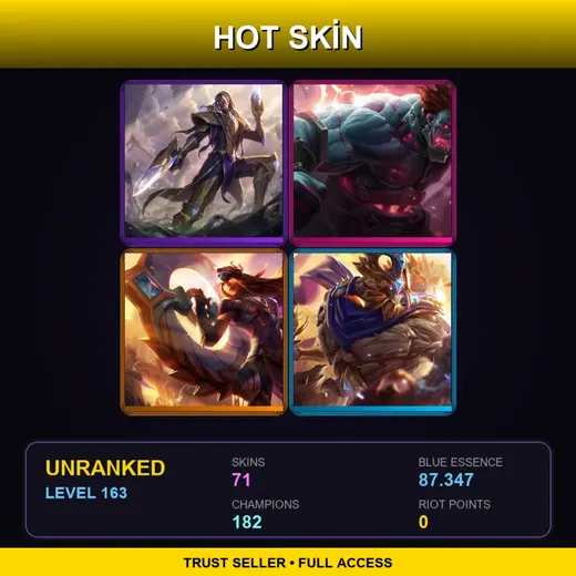 SG | Victorious Lucian | Hextech Sion | Victorious Sivir | Victorious Maokai | 71 Skin | 182 Champ | Lv163