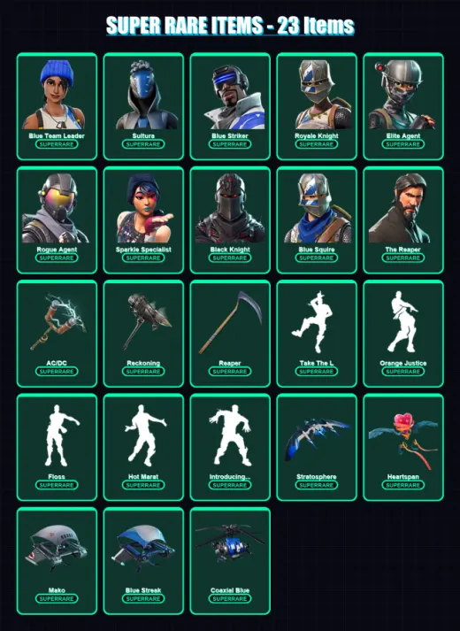 [PC/XBOX] | Blue Team Leader | Sultura | Blue Striker | Royale Knight | Elite Agent | 140 skin | 128 pickaxe | 122 emote | 145 glider | Lv1887