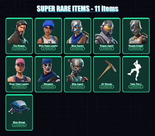[PS4/PS5/XBOX/PC] | The Reaper | Blue Team Leader | Blue Squire | Rogue Agent | Royale Knight | 20 skin | 18 pickaxe | 21 emote | 17 glider | Lv199