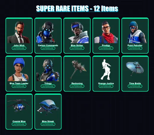 [PC/XBOX] | John Wick | Carbon Commando | Blue Striker | Prodigy | Point Patroller | 115 skin | 142 pickaxe | 122 emote | 142 glider | Lv2059