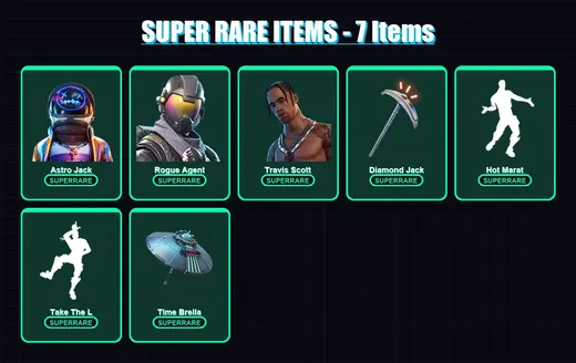 [PC/PSN] | Astro Jack | Rogue Agent | Travis Scott | Fusion | Carbide | 38 skin | 89 pickaxe | 69 emote | 78 glider | Lv1581