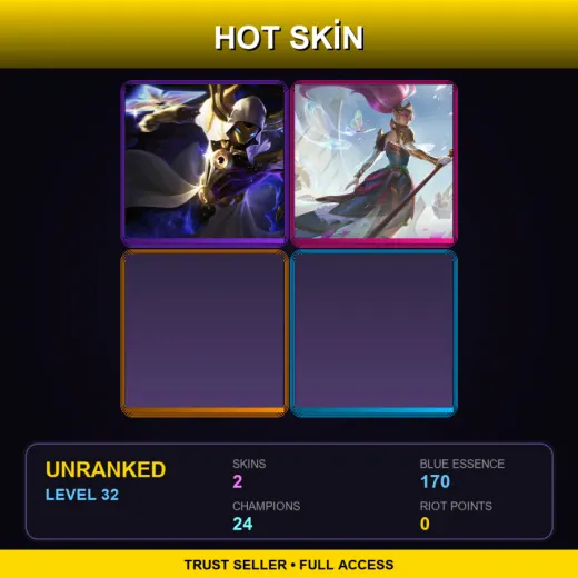 EUW | Cosmic Reaver Kassadin | Battle Queen Janna | 2 Skin | 24 Champ | Lv32