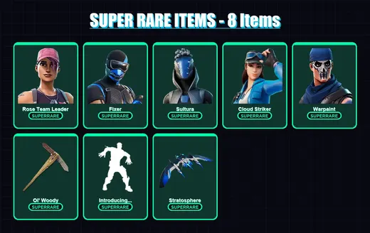 [PS4/PS5/XBOX/PC] | Rose Team Leader | Fixer | Sultura | Cloud Striker | Warpaint | 43 skin | 52 pickaxe | 54 emote | 50 glider | Lv631