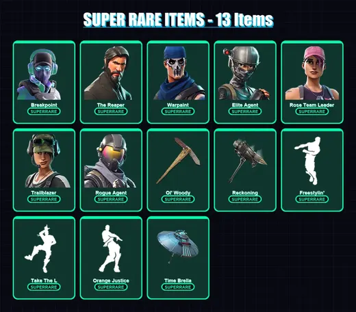 [PS4/PS5/XBOX/PC] | Breakpoint | The Reaper | Warpaint | Elite Agent | Rose Team Leader | 121 skin | 46 pickaxe | 61 emote | 62 glider | Lv488