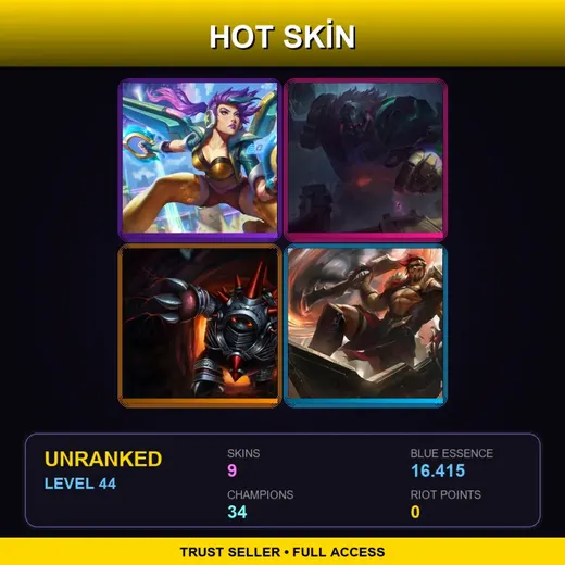 BR | Arcade Kai'Sa | Worldbreaker Sion | Chrome Rammus | Grand Reckoning Draven | 9 Skin | 34 Champ | Lv44