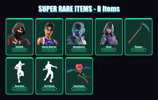 [PC/XBOX/PSN] | IKONIK | World Warrior | Breakpoint | Glow | Spire Assassin | 151 skin | 130 pickaxe | 126 emote | 122 glider | Lv1637