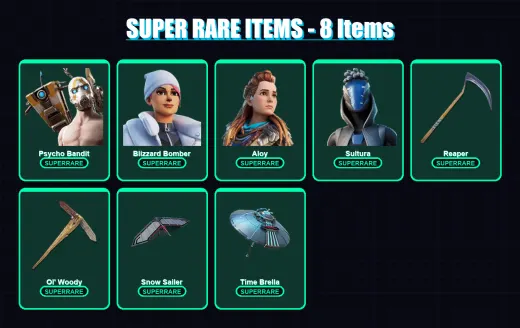 [PC] | Psycho Bandit | Blizzard Bomber | Aloy | Sultura | Twyn | 266 skin | 261 pickaxe | 210 emote | 173 glider | Lv3021