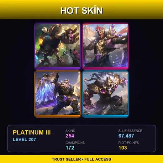 BR | Victorious Blitzcrank | Victorious Draven | Victorious Braum | Victorious Rengar | 254 Skin | 172 Champ | Platinum III | Lv207