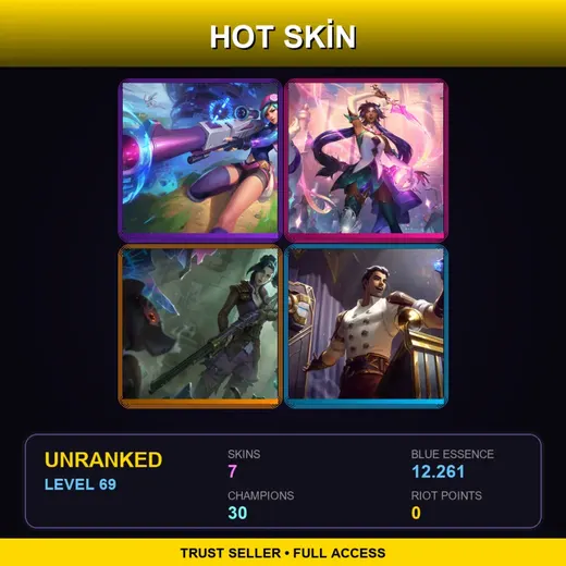 LAS | Arcade Caitlyn | Star Guardian Nilah | Arcane Enforcer Caitlyn | Arcane Inventor Jayce | 7 Skin | 30 Champ | Lv69 — Arcane Inventor Jayce
